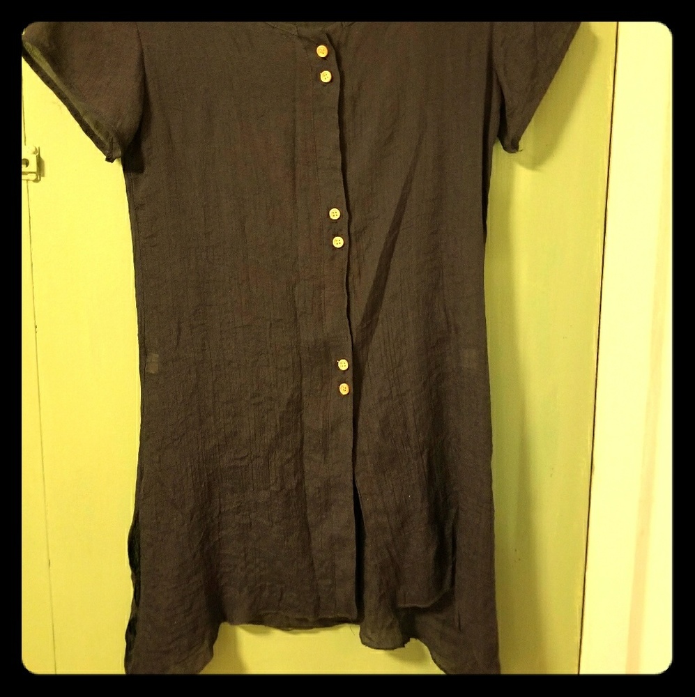 Blue button blouse